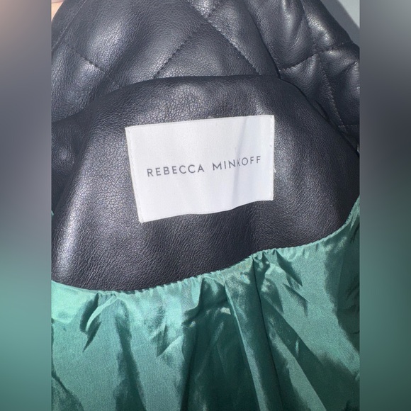 Rebecca Minkoff Diamond Quilted Faux Leather Bomber Jacket in Black/Medium - Picture 8 of 10